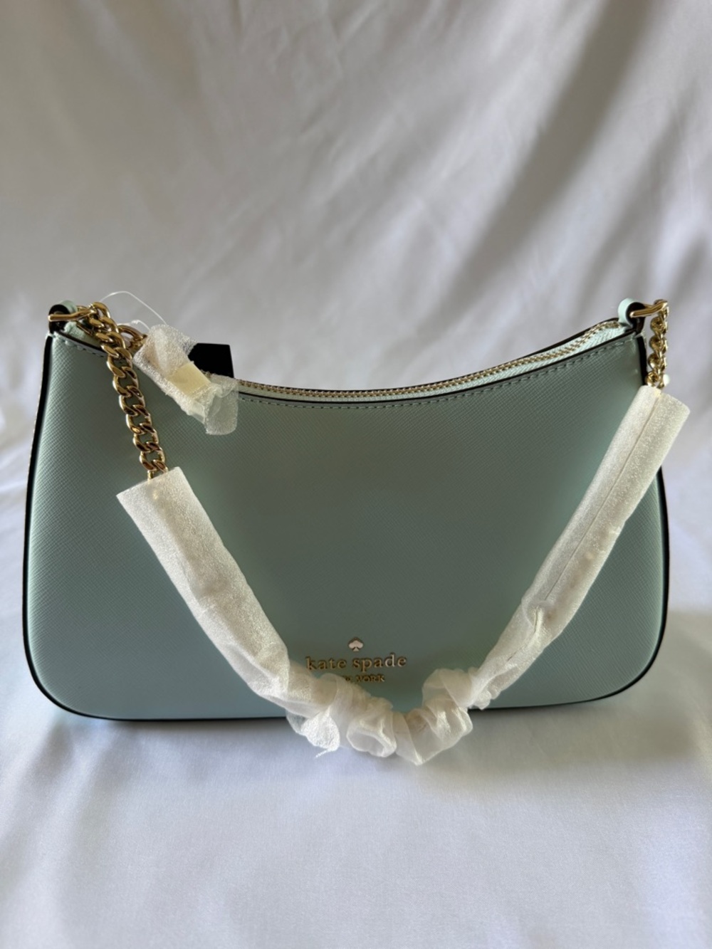 kate spade Mint Saffiano Leather Shoulder Hobo with Gold Hardware - Picture 4 of 9